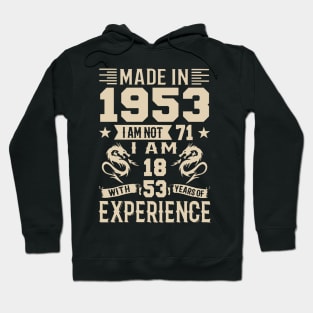 Made In 1953 I Am Not 71 I Am 18 With 53 Years Of Experience Hoodie